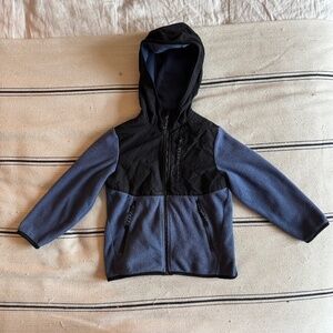 Old Nacy Blue Black Fleece Lightweight Jacket size XS 5